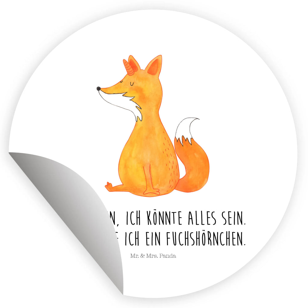 Rund Aufkleber Fuchshörnchen Wunsch Sticker, Aufkleber, Etikett, Einhorn, Einhörner, Einhorn Deko, Pegasus, Unicorn, Fuchs, Unicorns, Fuchshörnchen, Fuchshorn, Foxycorn, Füchse