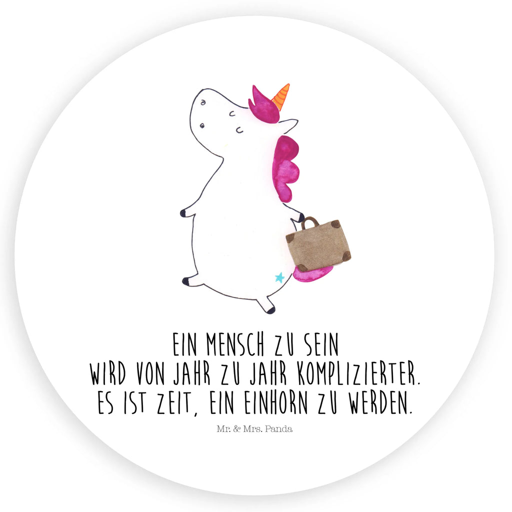 Rund Aufkleber Einhorn Koffer Sticker, Aufkleber, Etikett, Einhorn, Einhörner, Einhorn Deko, Pegasus, Unicorn, unicorn, Koffer, Verreisen, Reise, Gepäck, Abenteuer, Erwachsen, Kind, albern, Spaß, lustig, witzig