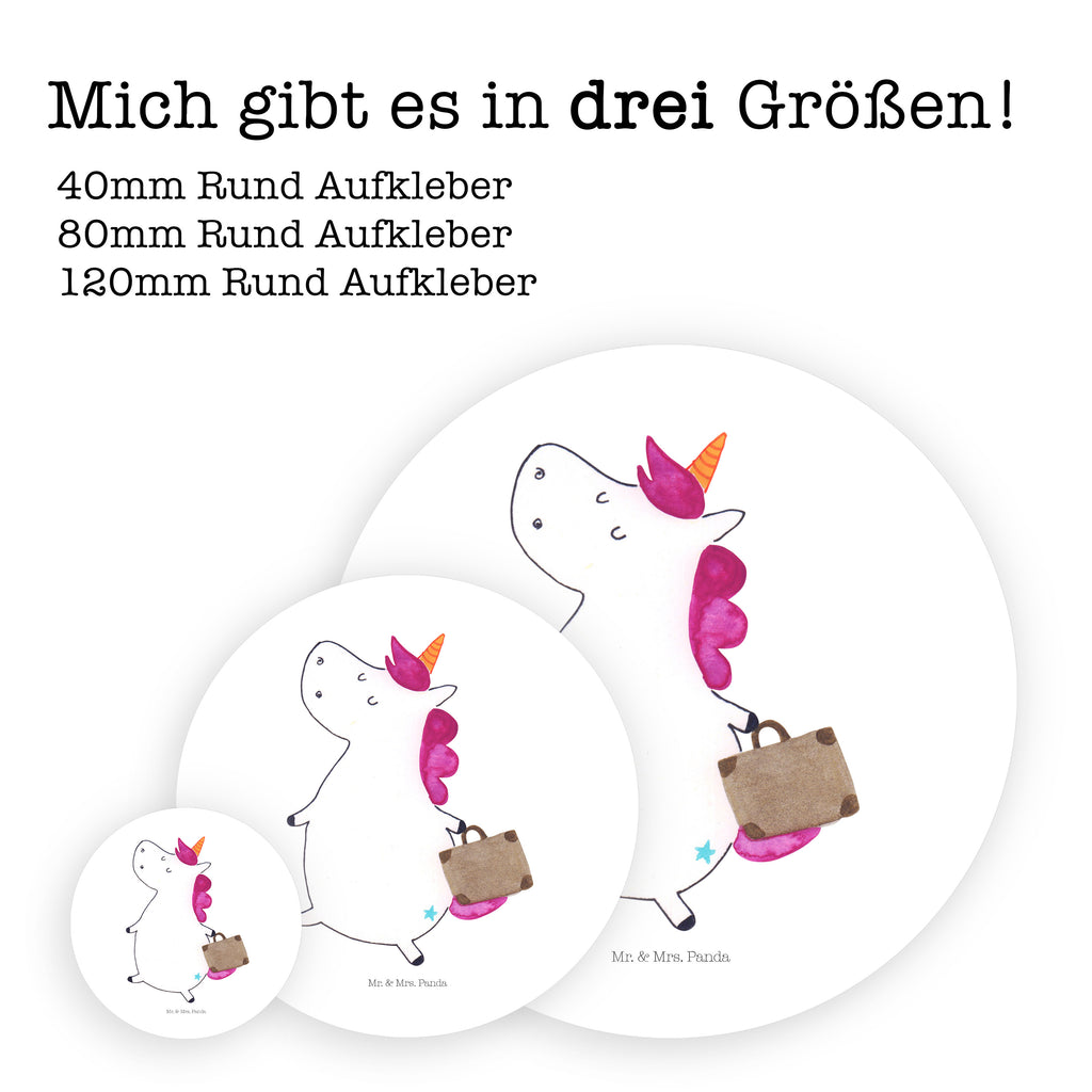 Rund Aufkleber Einhorn Koffer Sticker, Aufkleber, Etikett, Einhorn, Einhörner, Einhorn Deko, Pegasus, Unicorn, unicorn, Koffer, Verreisen, Reise, Gepäck, Abenteuer, Erwachsen, Kind, albern, Spaß, lustig, witzig