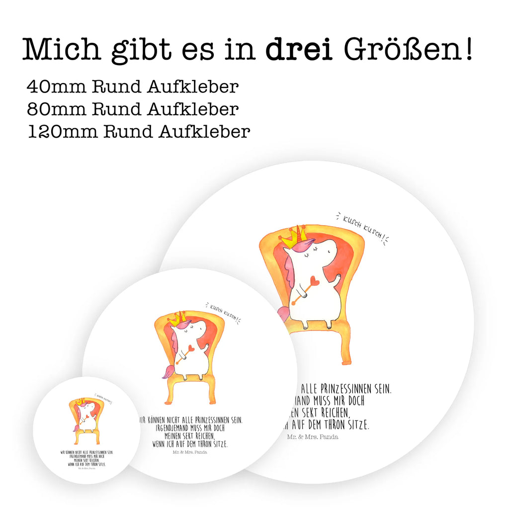 Rund Aufkleber Einhorn König Sticker, Aufkleber, Etikett, Einhorn, Einhörner, Einhorn Deko, Pegasus, Unicorn, König, Präsident, Bundeskanzler, Herrscher, Kaiser, Prinzessin, Krone