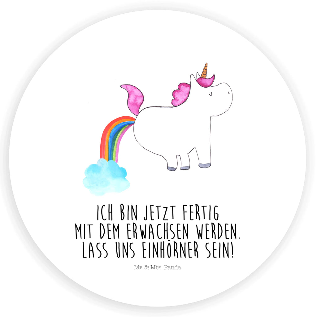 Rund Aufkleber Einhorn Pupsend Sticker, Aufkleber, Etikett, Einhorn, Einhörner, Einhorn Deko, Pegasus, Unicorn, Pups, Regenbogen, Glitzer, Einhornpower, Erwachsenwerden, Spaß, lustig, Freundin