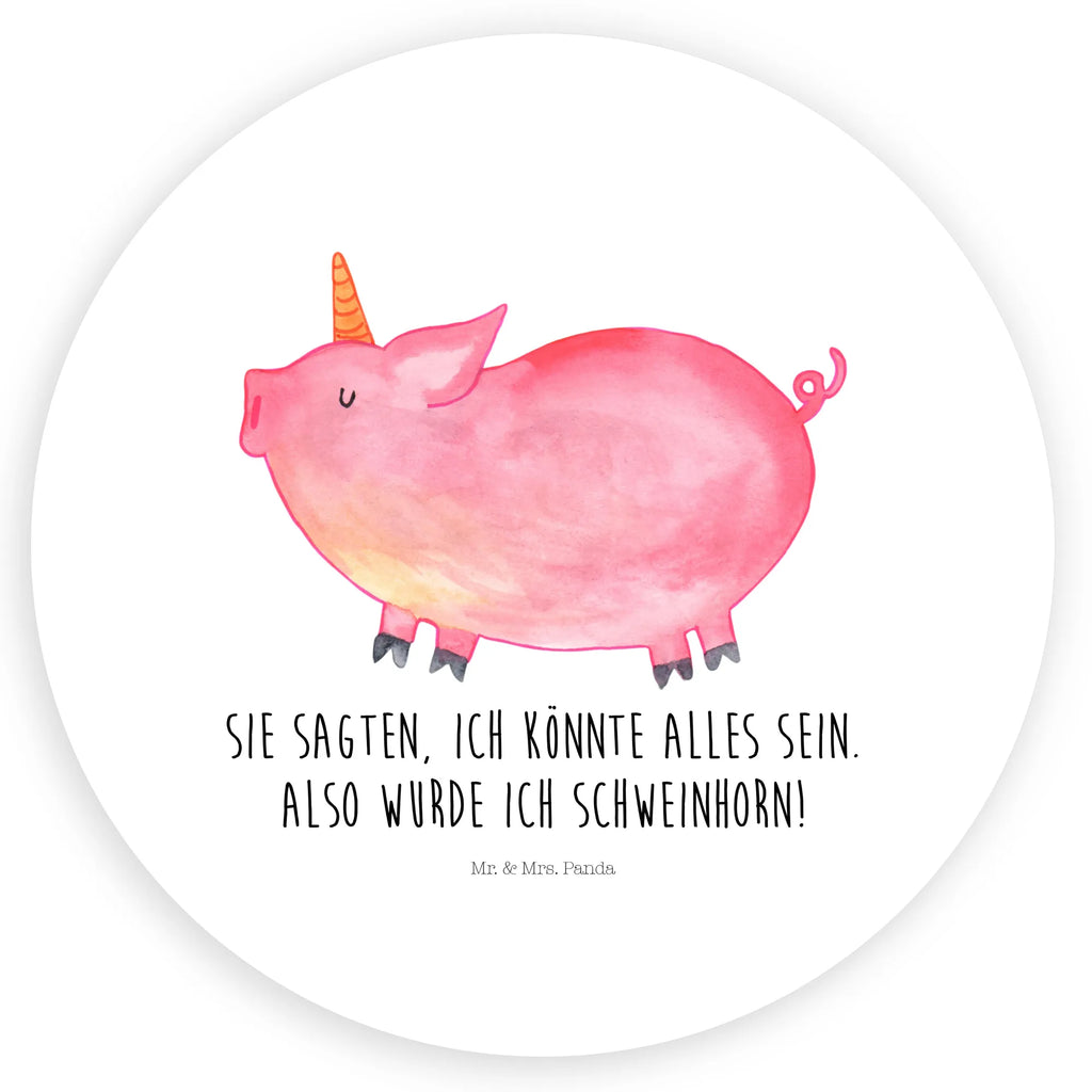 Rund Aufkleber Einhorn Schweinhorn Sticker, Aufkleber, Etikett, Einhorn, Einhörner, Einhorn Deko, Pegasus, Unicorn, Party, Spaß, Schwein, Schweinhorn, Bauer, witzig. lustig, Spruch, geschenk, Pig, Piggy, funny, english, englisch