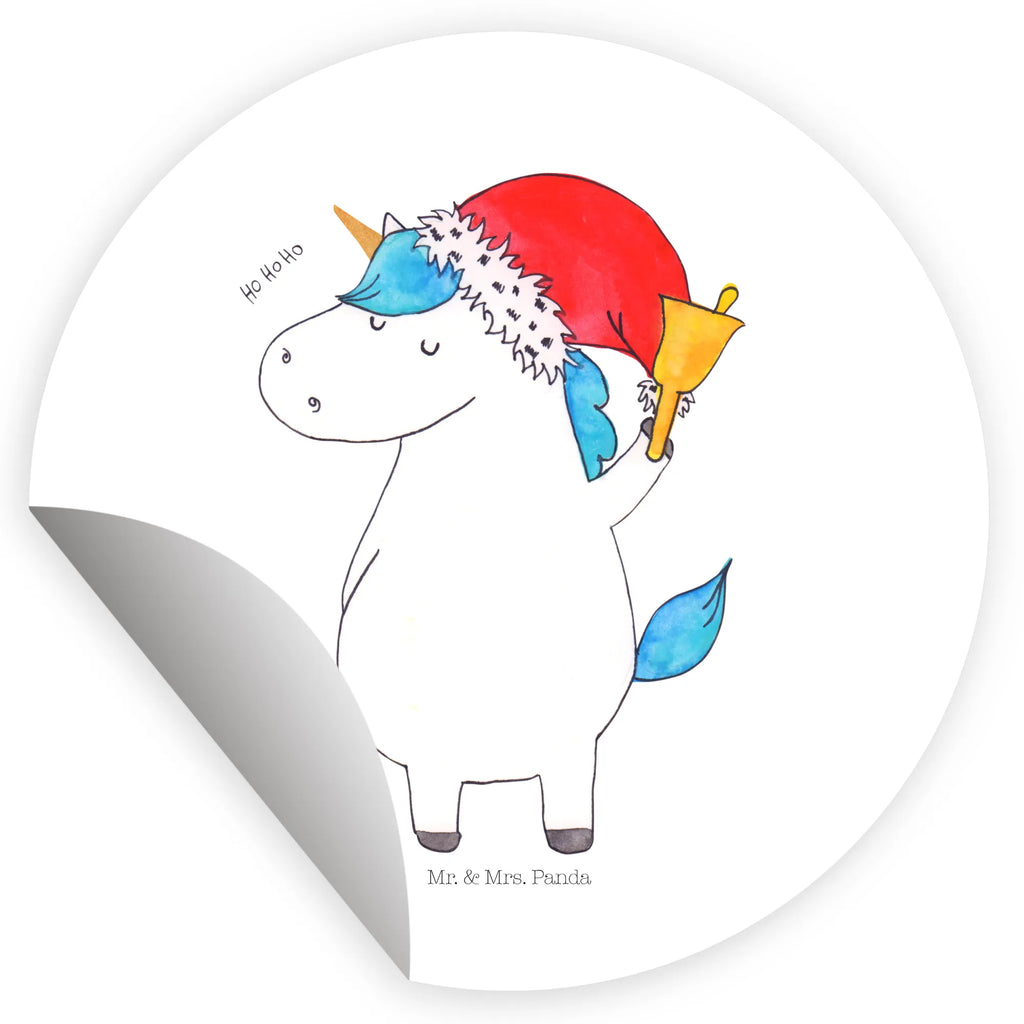 Rund Aufkleber Einhorn Weihnachtsmann Sticker, Aufkleber, Etikett, Einhorn, Einhörner, Einhorn Deko, Pegasus, Unicorn, Gin, Schokolade, Schoki, Weihnachten, Weihnachtsmann, Nikolaus, Wunschzettel, Wunschliste, Feenstaub