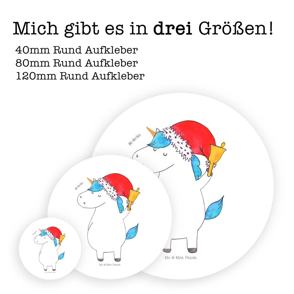 Rund Aufkleber Einhorn Weihnachtsmann Sticker, Aufkleber, Etikett, Einhorn, Einhörner, Einhorn Deko, Pegasus, Unicorn, Gin, Schokolade, Schoki, Weihnachten, Weihnachtsmann, Nikolaus, Wunschzettel, Wunschliste, Feenstaub