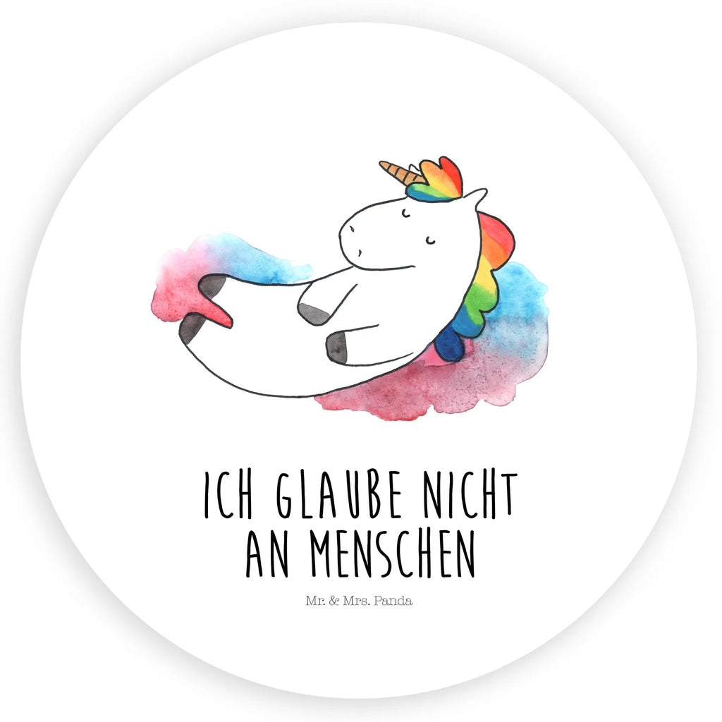 Rund Aufkleber Einhorn Wolke 7 Sticker, Aufkleber, Etikett, Einhorn, Einhörner, Einhorn Deko, Pegasus, Unicorn, verliebt, Menschen, witzig, lustig, Geschenk, Glaube, Realität, Lächeln