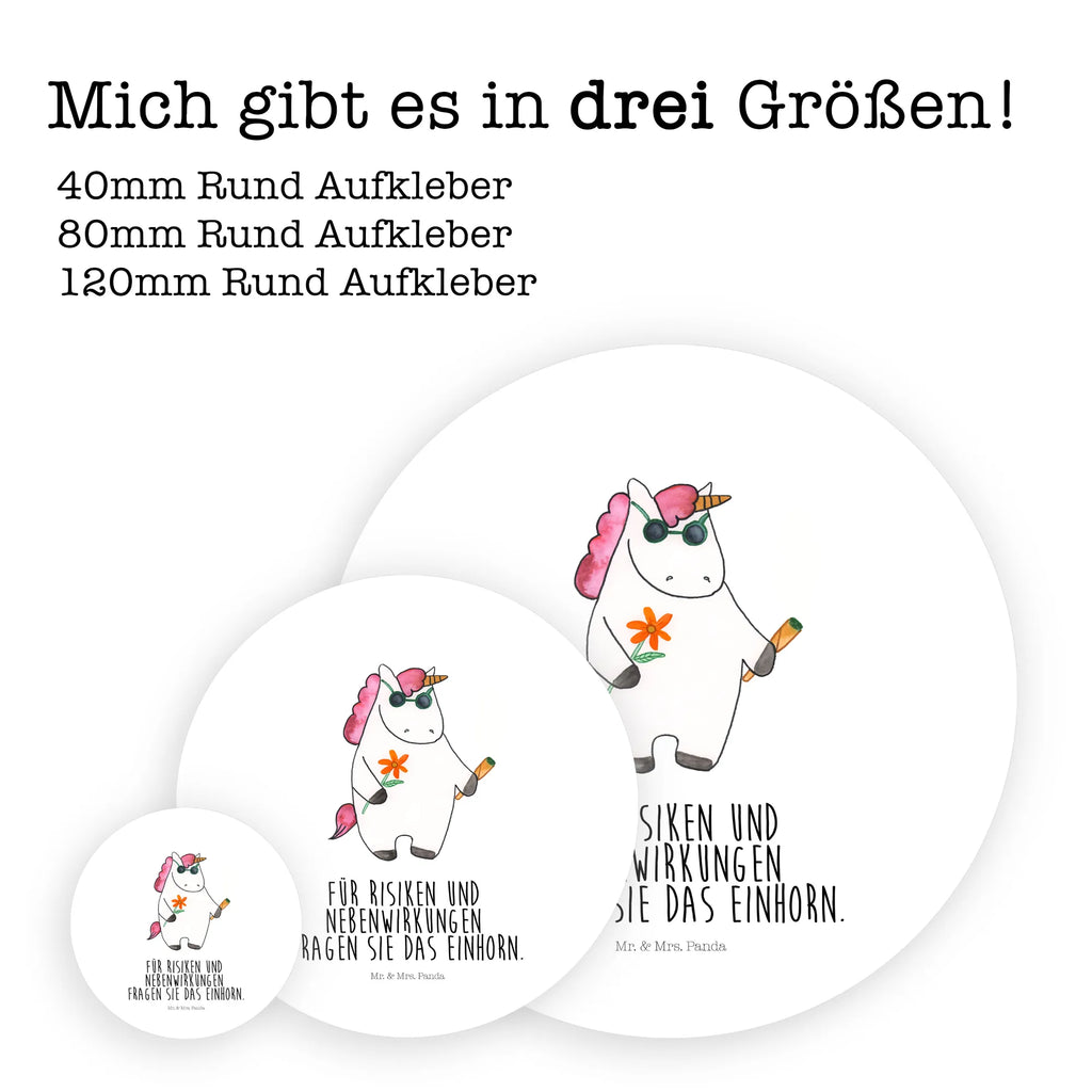 Rund Aufkleber Einhorn Woodstock Sticker, Aufkleber, Etikett, Einhorn, Einhörner, Einhorn Deko, Pegasus, Unicorn, Kiffen, Joint, Zigarette, Alkohol, Party, Spaß. lustig, witzig, Woodstock