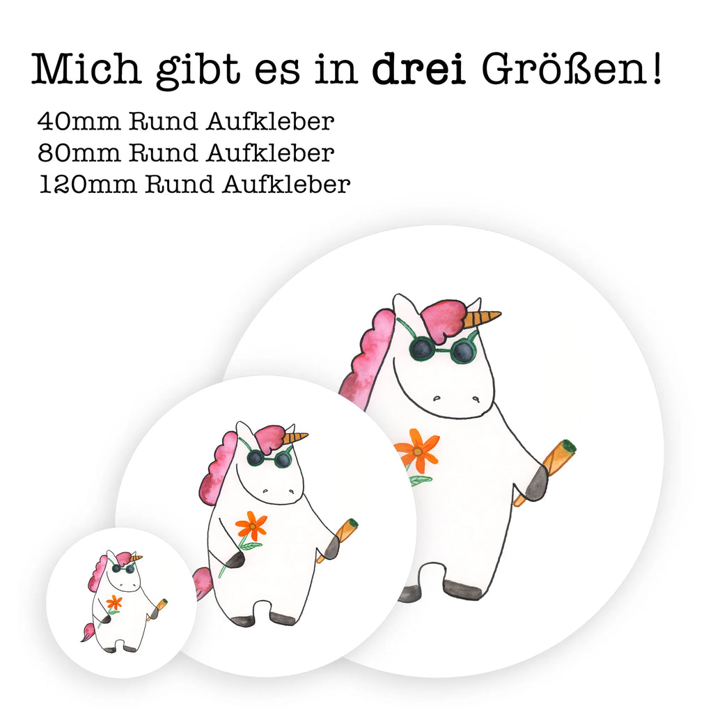 Rund Aufkleber Einhorn Woodstock Sticker, Aufkleber, Etikett, Einhorn, Einhörner, Einhorn Deko, Pegasus, Unicorn, Kiffen, Joint, Zigarette, Alkohol, Party, Spaß. lustig, witzig, Woodstock