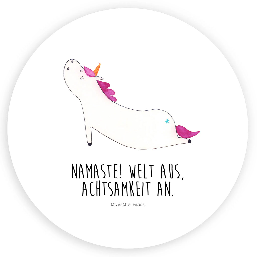 Rund Aufkleber Einhorn Yoga Sticker, Aufkleber, Etikett, Einhorn, Einhörner, Einhorn Deko, Unicorn, Yoga, Namaste, Achtsamkeit, Entspannung, Joga, Yogamatte, Sport, lustig, witzig, süß