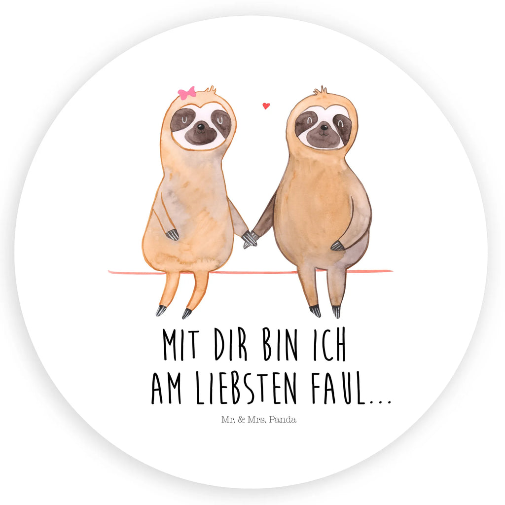 Rund Aufkleber Faultier Pärchen Sticker, Aufkleber, Etikett, Faultier, Faultier Geschenk, Faultier Deko, Faultiere, faul, Lieblingstier, Liebe, Liebespaar, Faultierliebe, Faultierpärchen, verliebt, verlobt, gemeinsam, relaxen, Pärchen, Beziehung, Langsamkeit