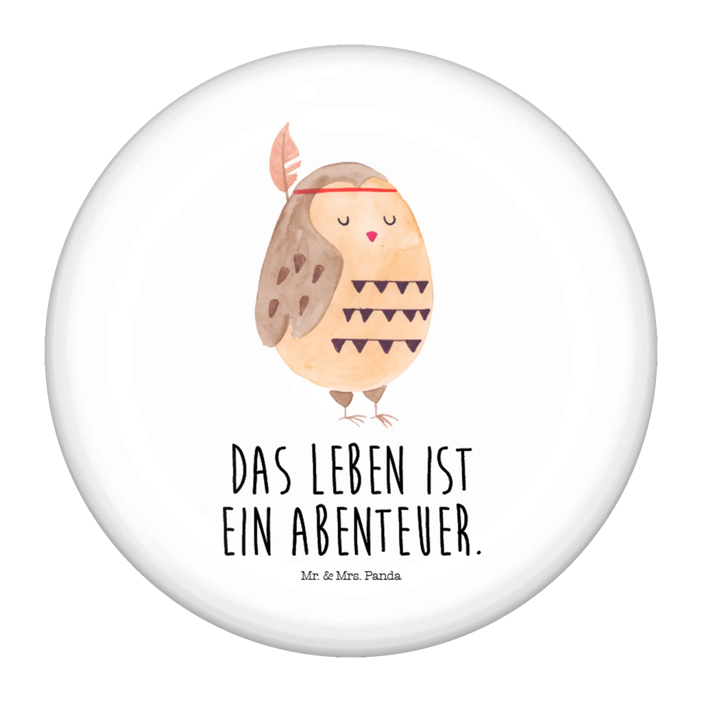 Button Eule Federschmuck 50mm Button, Button, Pin, Anstecknadel, Eule, Eule Deko, Owl, Das Leben ist ein Abenteuer, Reisespruch, Federschmuck, Dekoration