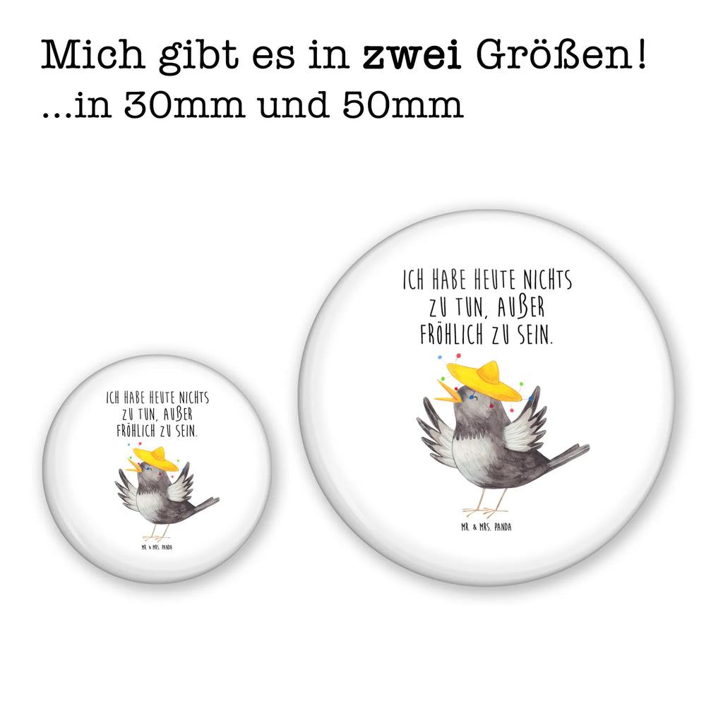 Button Rabe mit Sombrero 50mm Button, Button, Pin, Anstecknadel, Tiermotive, Gute Laune, lustige Sprüche, Tiere, Rabe, Vogel, Vögel, Spruch positiv, fröhlich sein, glücklich sein, Glück Spruch, froh, Elster, Motivation