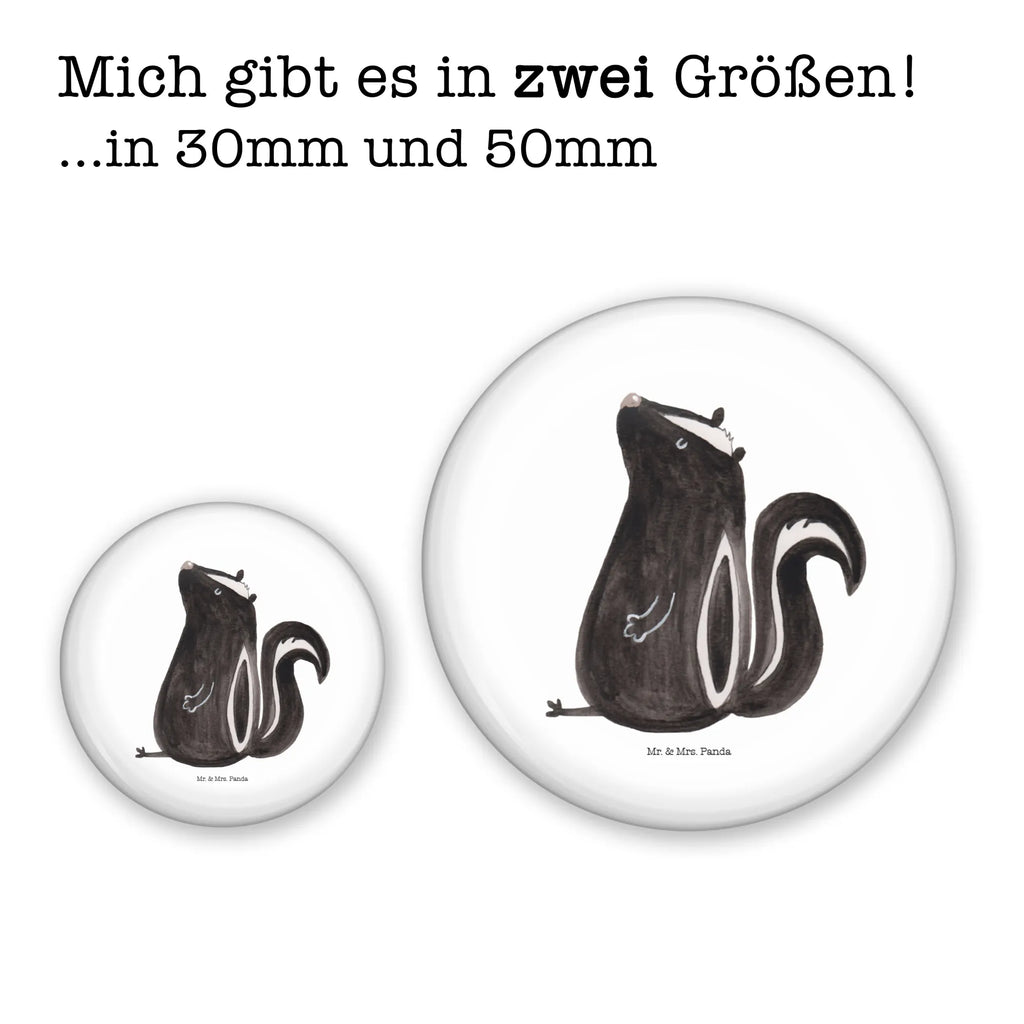 Button Stinktier sitzend 50mm Button, Button, Pin, Anstecknadel, Stinktier, Skunk, Wildtier, Raubtier, Stinker, Stinki, Spruch, Büro, Recht, Besserwisser