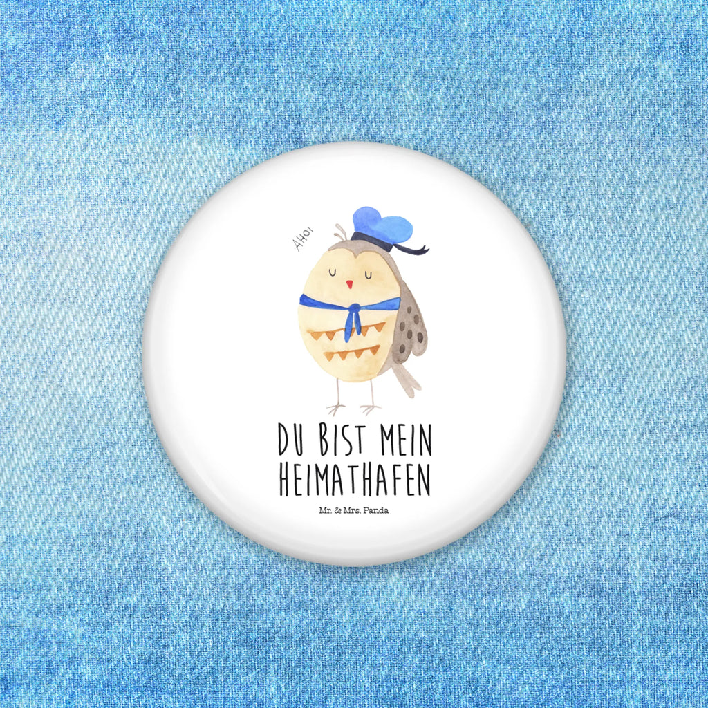 Button Eule Matrosen 50mm Button, Button, Pin, Anstecknadel, Eule, Eule Spruch, Eule Deko, Owl, Wortspiel lustig, Matrose, Freundin, Ehe, Seefahrer, Heimathafen, Hochzeitstag Geschenk