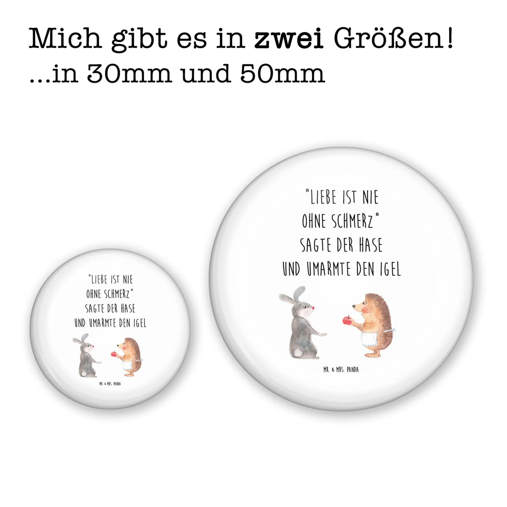 Button Liebe ist nie ohne Schmerz 50mm Button, Button, Pin, Anstecknadel, Tiermotive, Gute Laune, lustige Sprüche, Tiere, Igel und Hase, Igel, Hase, Liebe Spruch, Liebeskummer Geschenk, Herzschmerz, Trösten, Trennungsschmerz, Spruch romantisch