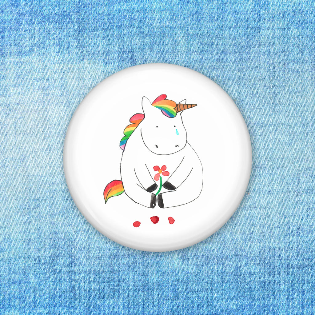 Button Einhorn Traurig 50mm Button, Button, Pin, Anstecknadel, Einhorn, Einhörner, Einhorn Deko, Pegasus, Unicorn, Glitzer, Trösten. Freundschaft, Freunde, Liebe, Trauer, Grußkarte, Blume