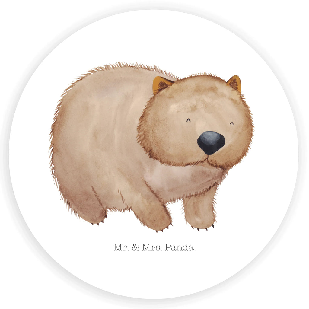 Rund Aufkleber Wombat Sticker, Aufkleber, Etikett, Tiermotive, Gute Laune, lustige Sprüche, Tiere, Wombat, Das Leben ist schön, Motivation, Spruch, Australien