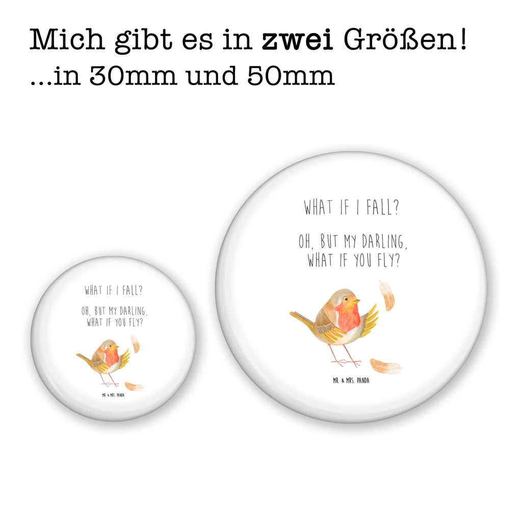 Button Rotkehlchen mit Federn 50mm Button, Button, Pin, Anstecknadel, Tiermotive, Gute Laune, lustige Sprüche, Tiere, What if i fall, Rotkehlchen, Spruch Motivation, Spruch Mut, Vogel, Motivation Sprüche, Motivationsbilder, fliegen