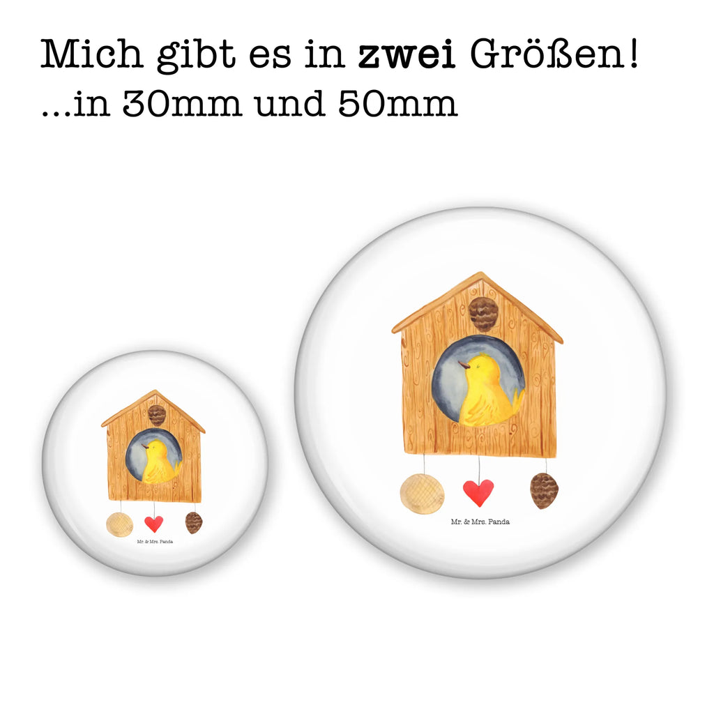 Button Vogelhaus sweet Home 50mm Button, Button, Pin, Anstecknadel, Tiermotive, Gute Laune, lustige Sprüche, Tiere, Vogelhaus, Vogel, Home sweet Home, Einzug, Umzug, Geschenk, Einzugsgeschenk, Hausbau, Haus