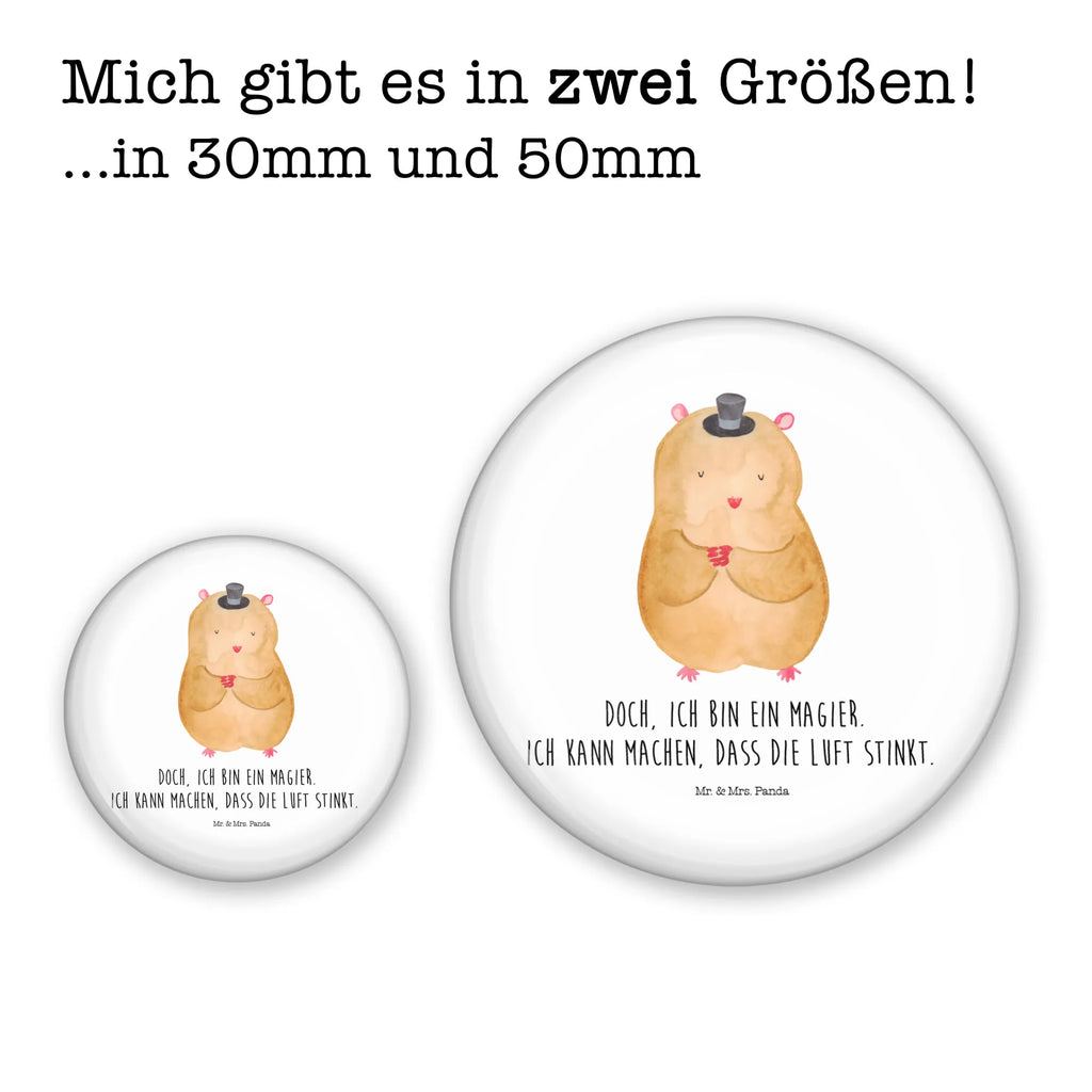 Button Hamster mit Hut 50mm Button, Button, Pin, Anstecknadel, Tiermotive, Gute Laune, lustige Sprüche, Tiere, Hamster, Hut, Magier, Zylinder, Zwerghamster, Zauberer