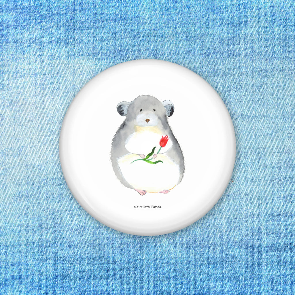 Button Chinchilla mit Blume 50mm Button, Button, Pin, Anstecknadel, Tiermotive, Gute Laune, lustige Sprüche, Tiere, Chinchilla, Chinchillas, Liebeskummer, Kummer, Depressionen, traurig sein, Chaos, Glücklichsein, Büro, Büroalltag