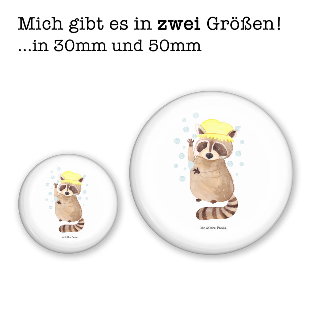 Button Waschbär 50mm Button, Button, Pin, Anstecknadel, Tiermotive, Gute Laune, lustige Sprüche, Tiere, Waschbär, Tagträumen, Plan, Fröhlich, waschen, Seifenblasen