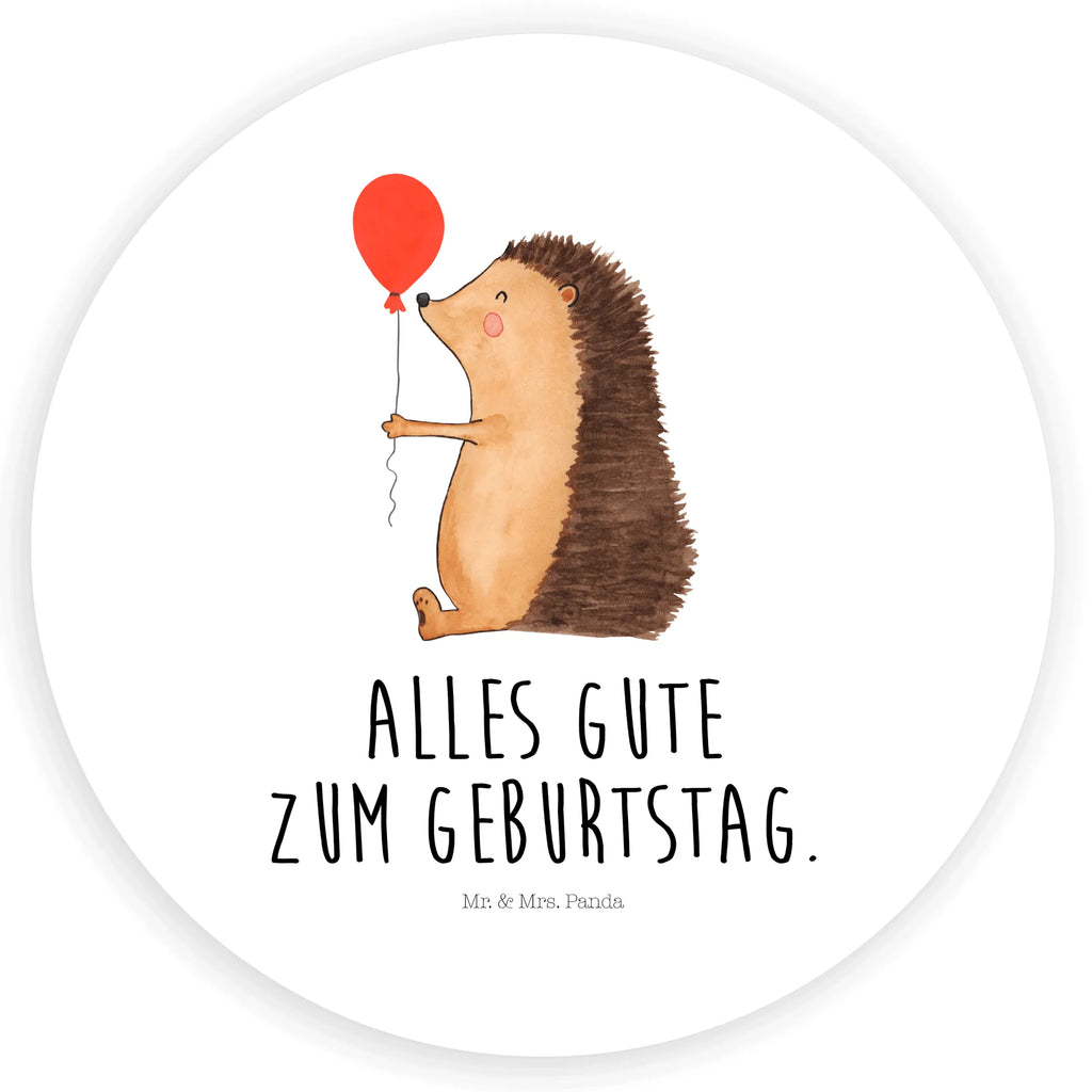 Rund Aufkleber Igel mit Luftballon Sticker, Aufkleber, Etikett, Tiermotive, Gute Laune, lustige Sprüche, Tiere, Igel, Geburtstag, Herzlichen Glückwunsch, Glückwunsch, Geburtstagskind, Ballon, Happy Birthday