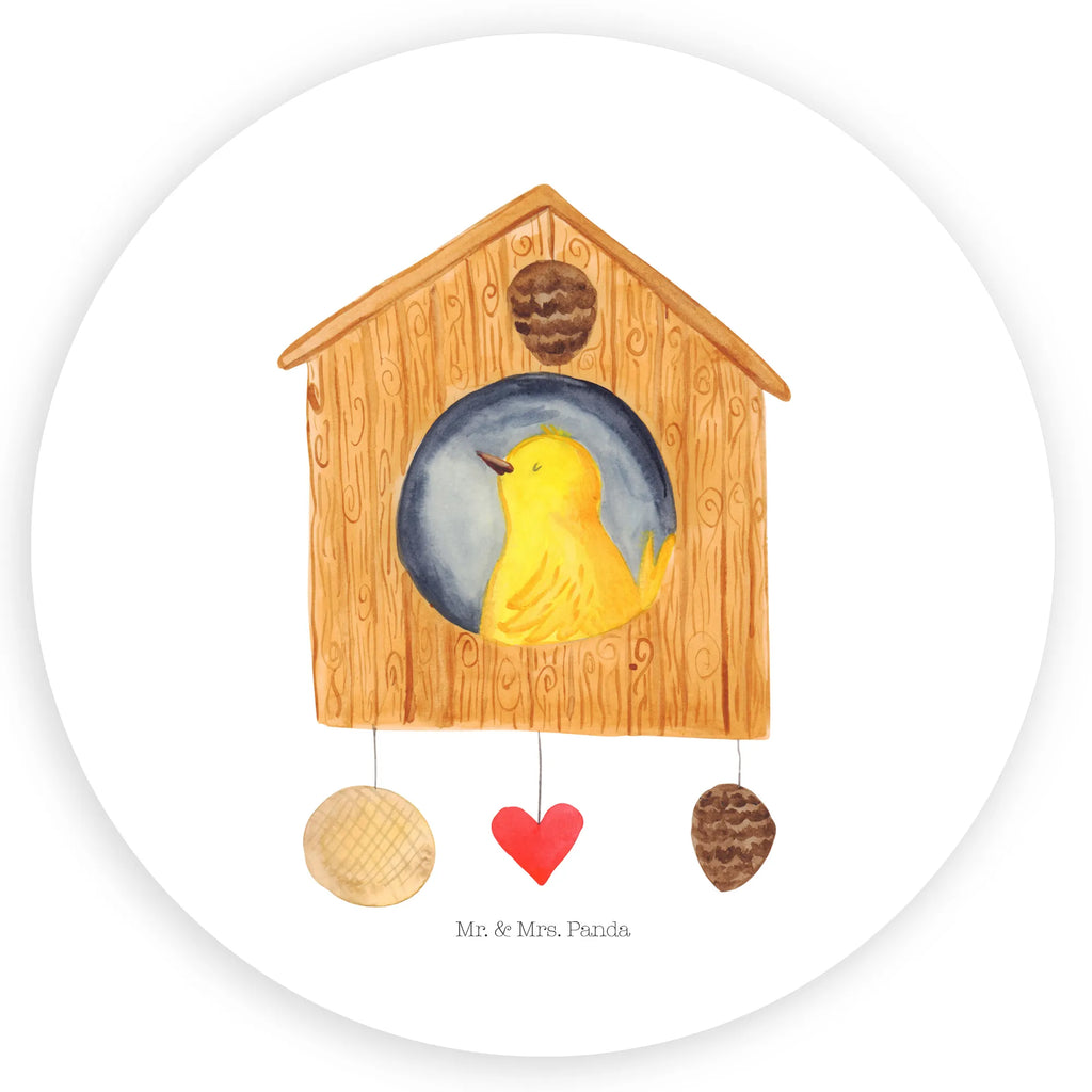 Rund Aufkleber Vogelhaus sweet Home Sticker, Aufkleber, Etikett, Tiermotive, Gute Laune, lustige Sprüche, Tiere, Vogelhaus, Vogel, Home sweet Home, Einzug, Umzug, Geschenk, Einzugsgeschenk, Hausbau, Haus