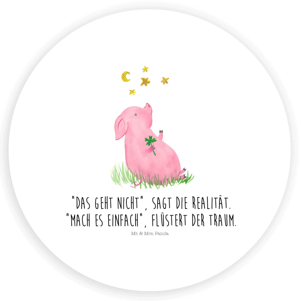 Rund Aufkleber Glücksschwein Sticker, Aufkleber, Etikett, Tiermotive, Gute Laune, lustige Sprüche, Tiere, Glücksschwein. Glück, Schwein, Schweinchen, Sterne, Sernchen, Ziele, Träume, Motivation, Glücksbringer