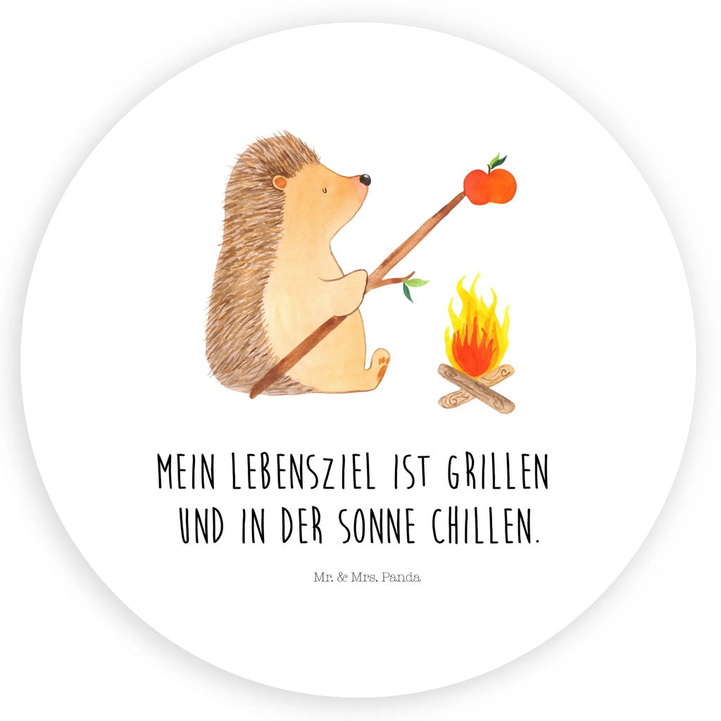 Rund Aufkleber Igel grillt Sticker, Aufkleber, Etikett, Tiermotive, Gute Laune, lustige Sprüche, Tiere, Igel, Grillen, Ziele, Motivation, arbeitslos, Sinn des Lebens, Spruch