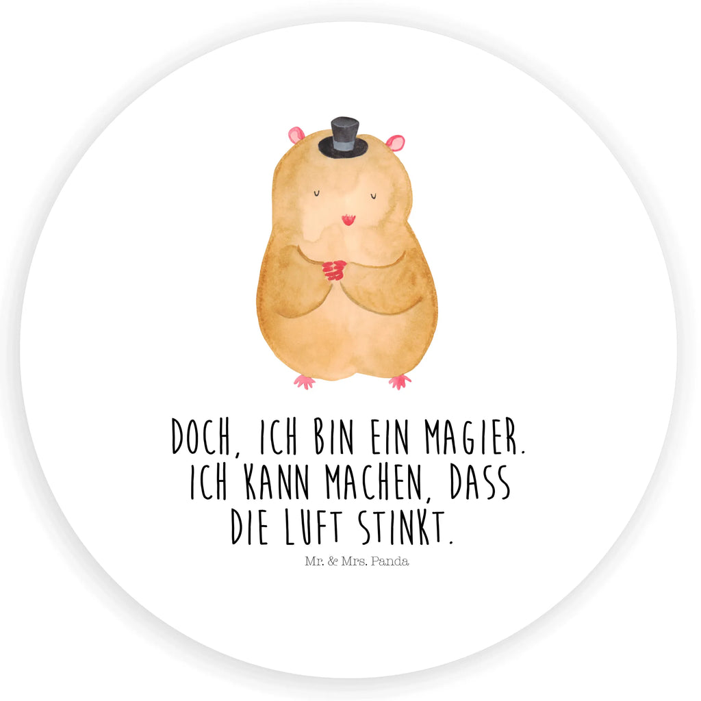 Rund Aufkleber Hamster mit Hut Sticker, Aufkleber, Etikett, Tiermotive, Gute Laune, lustige Sprüche, Tiere, Hamster, Hut, Magier, Zylinder, Zwerghamster, Zauberer