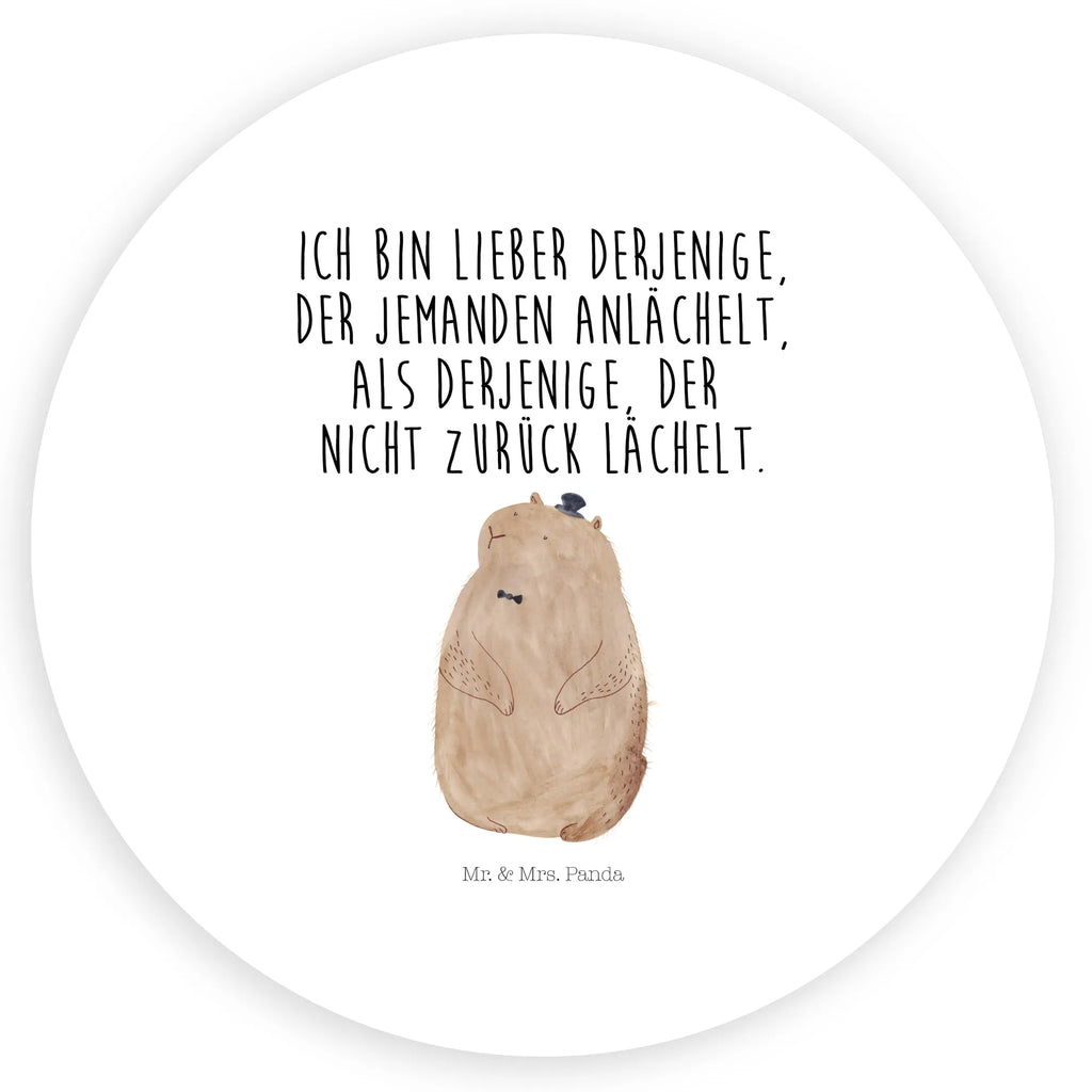 Rund Aufkleber Murmeltier Sticker, Aufkleber, Etikett, Tiermotive, Gute Laune, lustige Sprüche, Tiere, Murmeltier, Knigge, Fröhlichkeit, Freundlichkeit, Respekt, Anstand