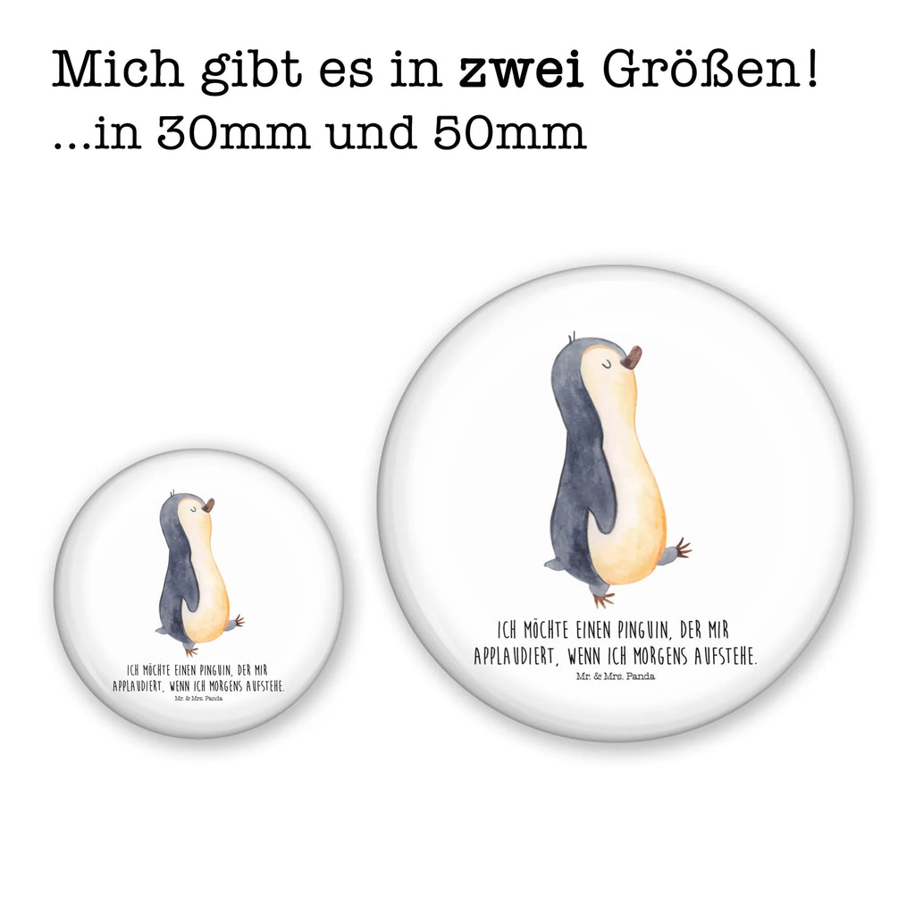 Button Pinguin marschierend 50mm Button, Button, Pin, Anstecknadel, Pinguin, Pinguine, Frühaufsteher, Langschläfer, Bruder, Schwester, Familie