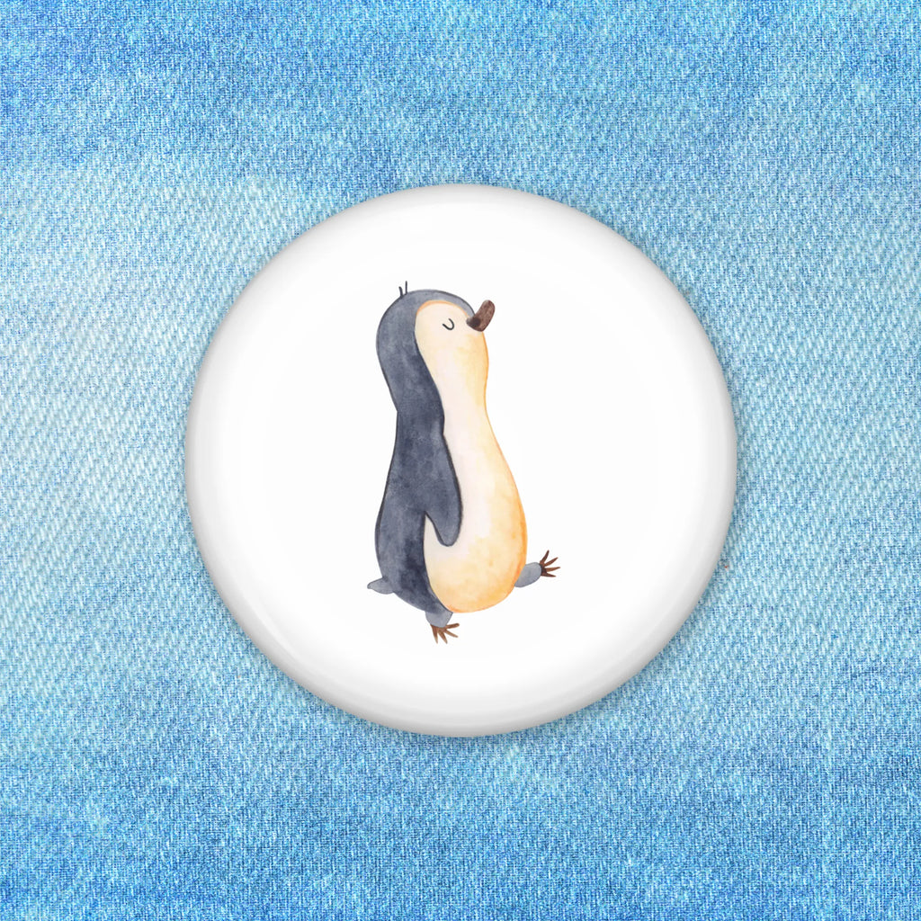 Button Pinguin marschierend 50mm Button, Button, Pin, Anstecknadel, Pinguin, Pinguine, Frühaufsteher, Langschläfer, Bruder, Schwester, Familie