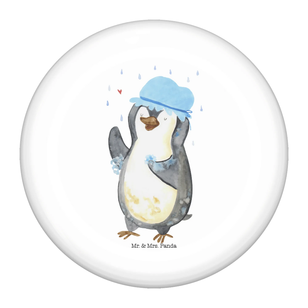 Button Pinguin duscht 50mm Button, Button, Pin, Anstecknadel, Pinguin, Pinguine, Dusche, duschen, Lebensmotto, Motivation, Neustart, Neuanfang, glücklich sein