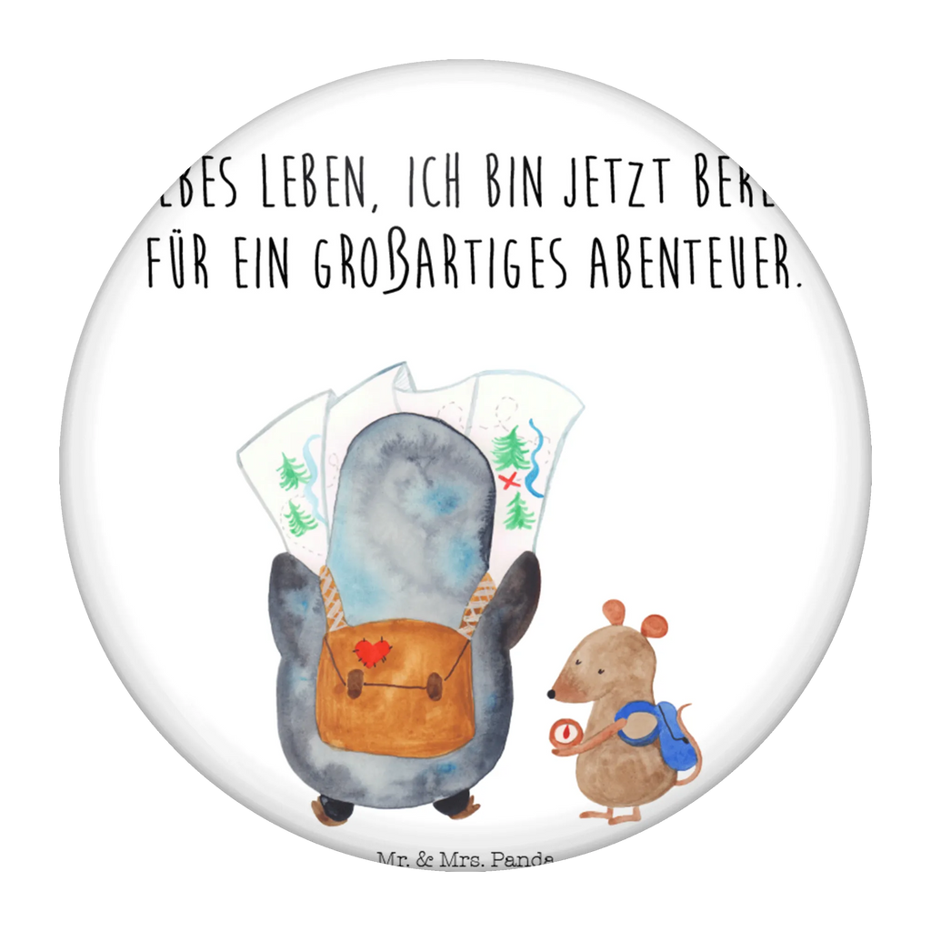 Button Pinguin & Maus Wanderer 50mm Button, Button, Pin, Anstecknadel, Pinguin, Pinguine, Abenteurer, Abenteuer, Roadtrip, Ausflug, Wanderlust, wandern