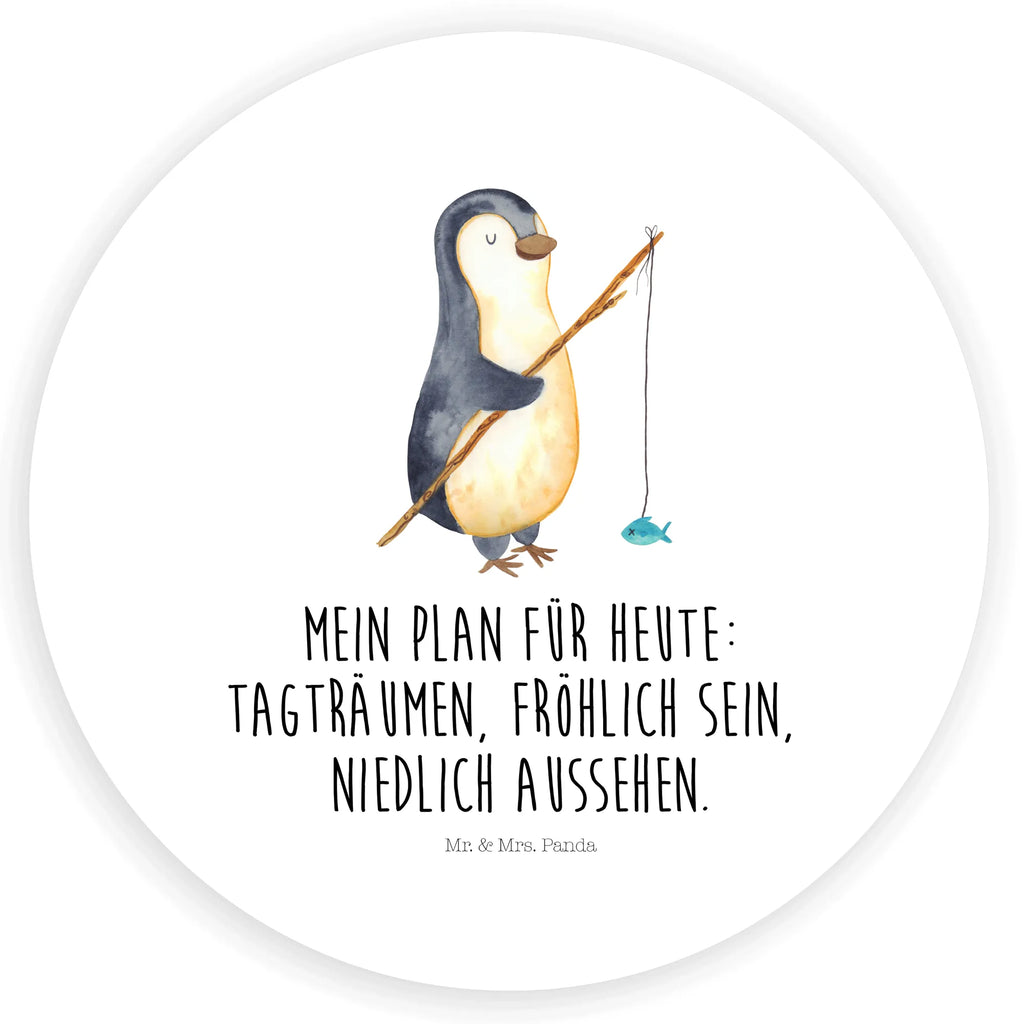 Rund Aufkleber Pinguin Angler Sticker, Aufkleber, Etikett, Pinguin, Pinguine, Angeln, Angler, Tagträume, Hobby, Plan, Planer, Tagesplan, Neustart, Motivation, Geschenk, Freundinnen, Geschenkidee, Urlaub, Wochenende