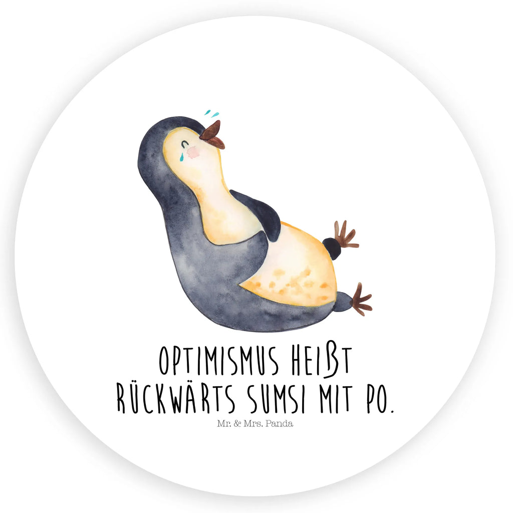 Rund Aufkleber Pinguin lachend Sticker, Aufkleber, Etikett, Pinguin, Pinguine, lustiger Spruch, Optimismus, Fröhlich, Lachen, Humor, Fröhlichkeit