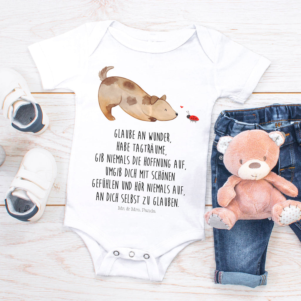 Organic Baby Body Hund Marienkäfer Babykleidung, Babystrampler, Strampler, Wickelbody, Baby Erstausstattung, Junge, Mädchen, Hund, Hundemotiv, Haustier, Hunderasse, Tierliebhaber, Hundebesitzer, Sprüche, Hunde, Hundespruch, Marienkäfer, Mischling, Mischlinghund