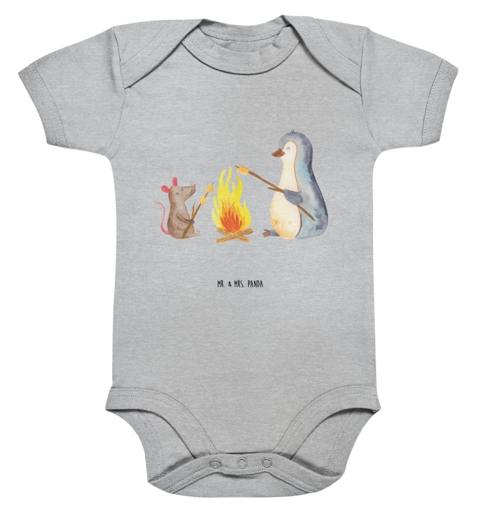 Organic Baby Body Pinguin Lagerfeuer Babykleidung, Babystrampler, Strampler, Wickelbody, Baby Erstausstattung, Junge, Mädchen, Pinguin, Maus, Pinguine, Lagerfeuer, Leben, Arbeit, Job, Motivation, Büro, Büroalltag, Lebensspruch, Lebensmotivation, Neustart, Liebe, grillen, Feuer, Marshmallows