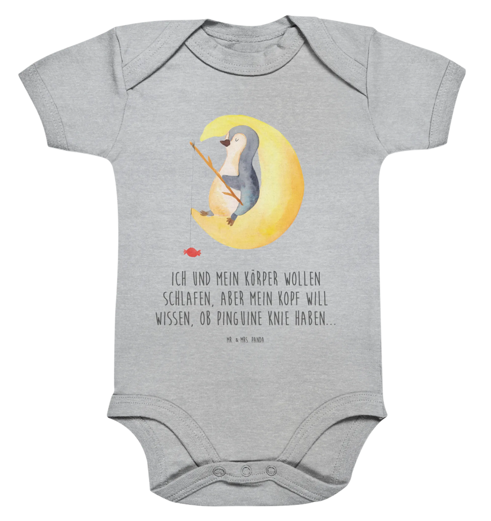 Organic Baby Body Pinguin Mond Babykleidung, Babystrampler, Strampler, Wickelbody, Baby Erstausstattung, Junge, Mädchen, Pinguin, Pinguine, Spruch, schlafen, Nachtruhe, Einschlafen, Schlafzimmer, Schlafstörungen, Gästezimmer