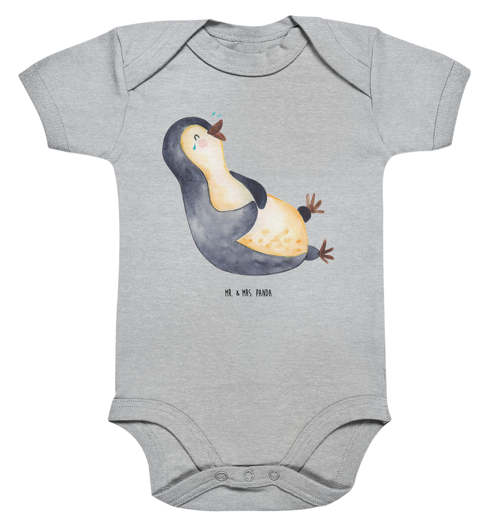 Organic Baby Body Pinguin Lachen Babykleidung, Babystrampler, Strampler, Wickelbody, Baby Erstausstattung, Junge, Mädchen, Pinguin, Pinguine, lustiger Spruch, Optimismus, Fröhlich, Lachen, Humor, Fröhlichkeit