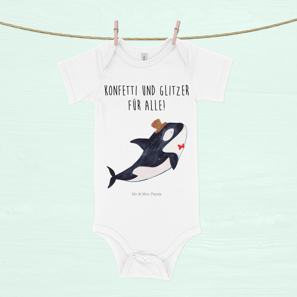 Organic Baby Body Orca Zylinder Babykleidung, Babystrampler, Strampler, Wickelbody, Baby Erstausstattung, Junge, Mädchen, Meerestiere, Meer, Urlaub, Narwal, Glitter, Konfetti, Glitzer, Geburtstag, Feier, Fete, Fest, Glückwunsch, Orca