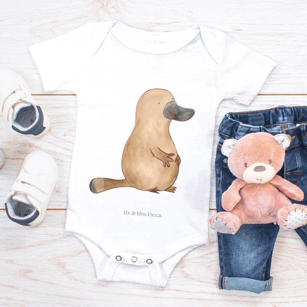 Organic Baby Body Schnabeltier Mut Babykleidung, Babystrampler, Strampler, Wickelbody, Baby Erstausstattung, Junge, Mädchen, Meerestiere, Meer, Urlaub, Schnabeltier, Mut, mutig, Lebensweisheit, Schnabeltiere, Motivation, Training, Büro, Arbeit, Neuanfang, Neustart, Weltreise, Raodtrip