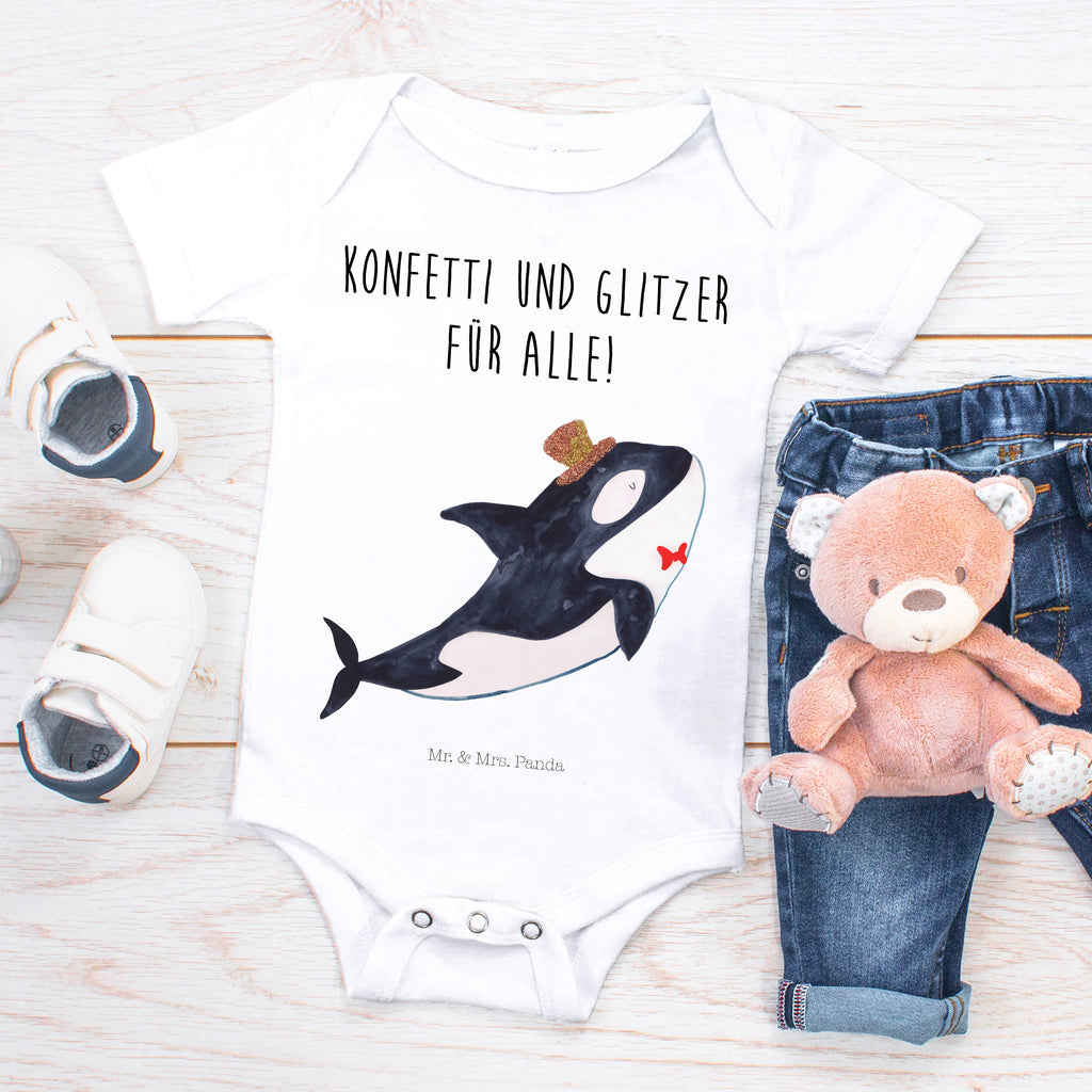 Organic Baby Body Orca Zylinder Babykleidung, Babystrampler, Strampler, Wickelbody, Baby Erstausstattung, Junge, Mädchen, Meerestiere, Meer, Urlaub, Narwal, Glitter, Konfetti, Glitzer, Geburtstag, Feier, Fete, Fest, Glückwunsch, Orca