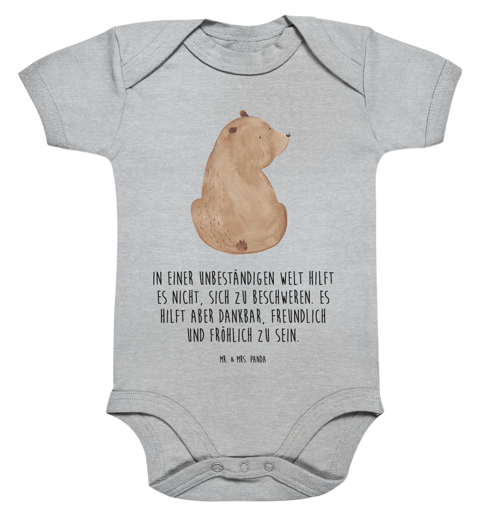 Organic Baby Body Bär Schulterblick Babykleidung, Babystrampler, Strampler, Wickelbody, Baby Erstausstattung, Junge, Mädchen, Bär, Teddy, Teddybär, Selbstachtung, Weltansicht, Motivation, Bären, Bärenliebe, Weisheit