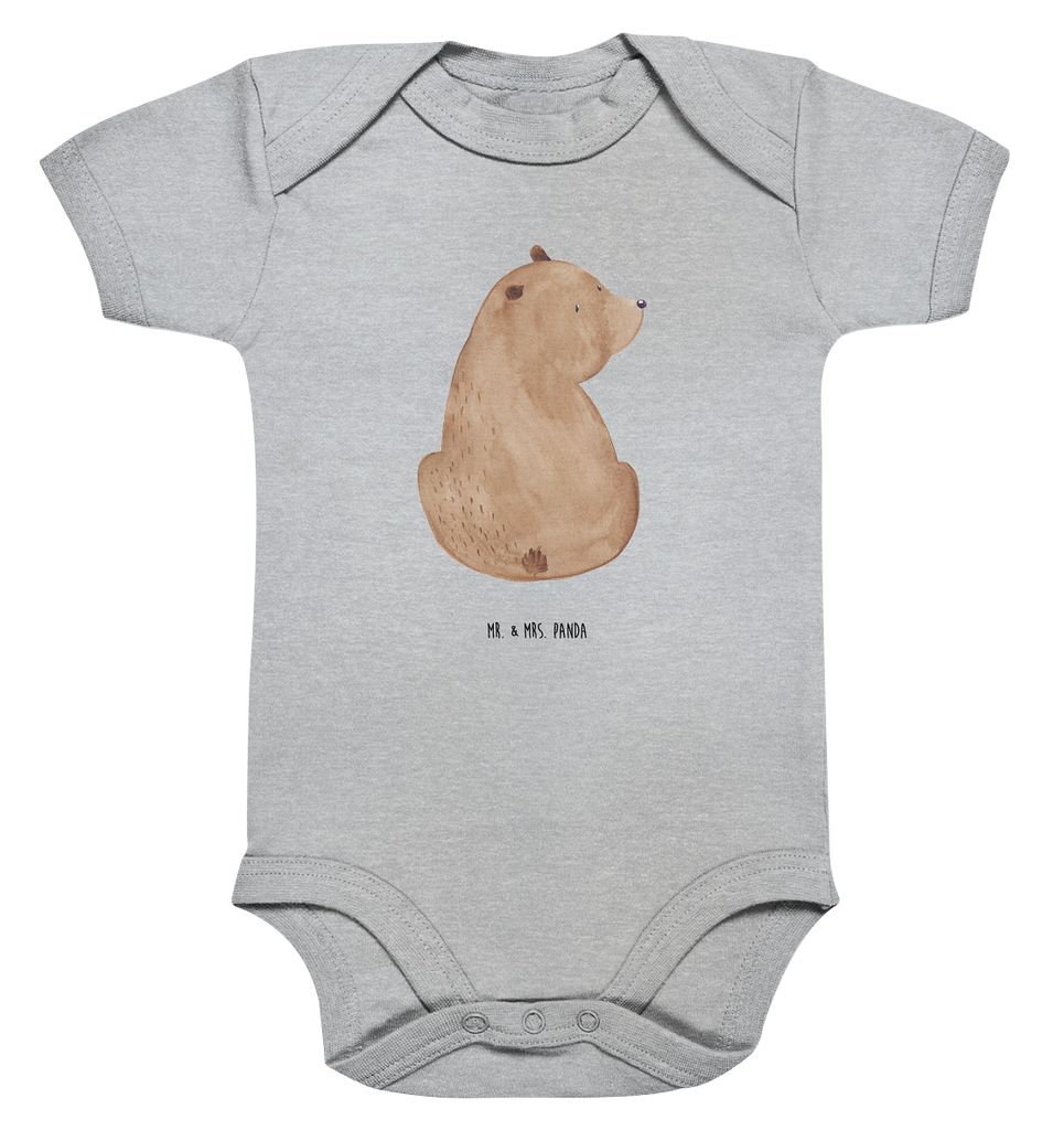 Organic Baby Body Bär Schulterblick Babykleidung, Babystrampler, Strampler, Wickelbody, Baby Erstausstattung, Junge, Mädchen, Bär, Teddy, Teddybär, Selbstachtung, Weltansicht, Motivation, Bären, Bärenliebe, Weisheit