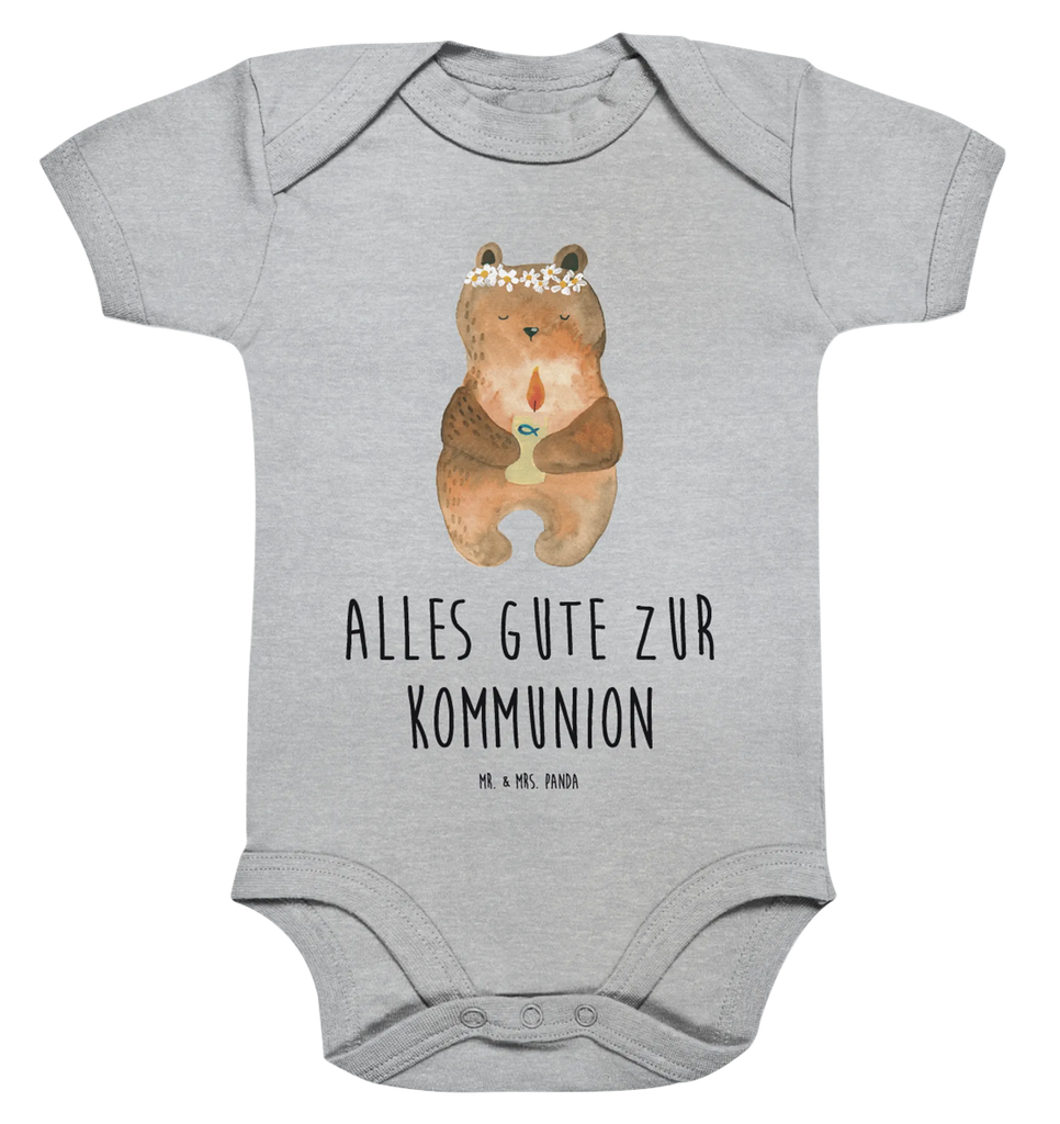 Organic Baby Body Bär Kommunion Babykleidung, Babystrampler, Strampler, Wickelbody, Baby Erstausstattung, Junge, Mädchen, Bär, Teddy, Teddybär, Kommunion, Gottes Segen, Taufkerze, katholisch