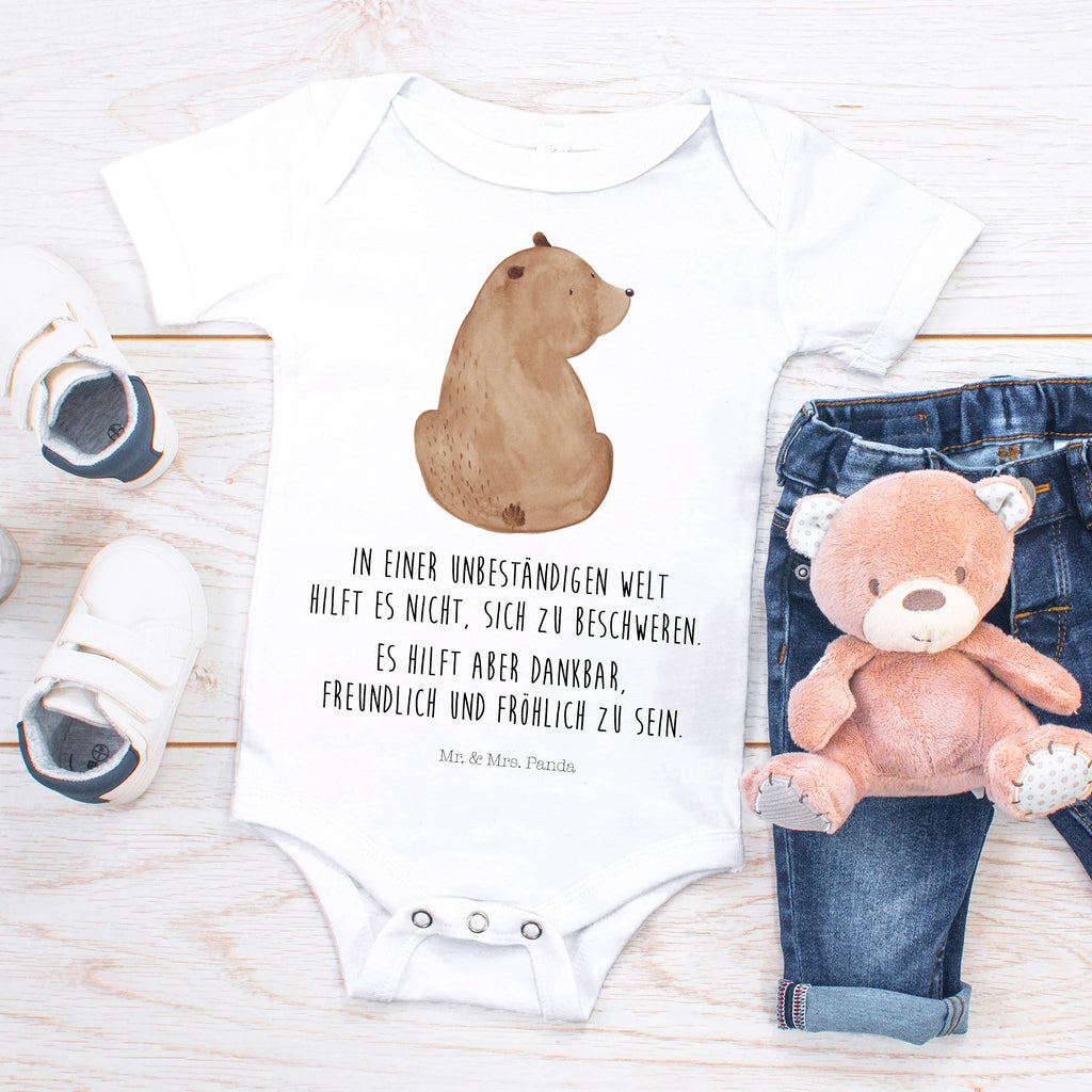 Organic Baby Body Bär Schulterblick Babykleidung, Babystrampler, Strampler, Wickelbody, Baby Erstausstattung, Junge, Mädchen, Bär, Teddy, Teddybär, Selbstachtung, Weltansicht, Motivation, Bären, Bärenliebe, Weisheit