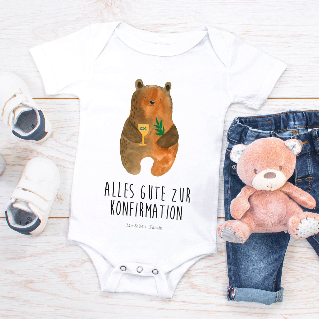 Organic Baby Body Bär Konfirmation Babykleidung, Babystrampler, Strampler, Wickelbody, Baby Erstausstattung, Junge, Mädchen, Bär, Teddy, Teddybär, Konfirmation, Kirche, evangelisch, Gottesdienst