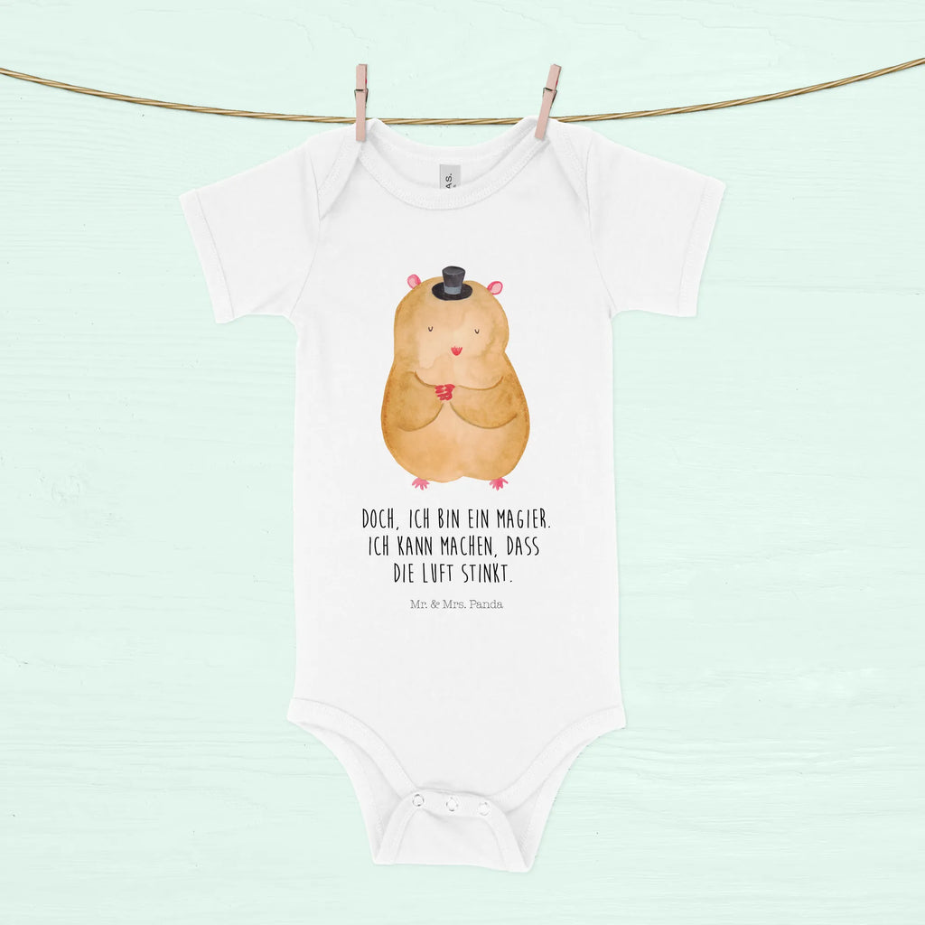 Organic Baby Body Hamster Hut Babykleidung, Babystrampler, Strampler, Wickelbody, Baby Erstausstattung, Junge, Mädchen, Tiermotive, Gute Laune, lustige Sprüche, Tiere, Hamster, Hut, Magier, Zylinder, Zwerghamster, Zauberer